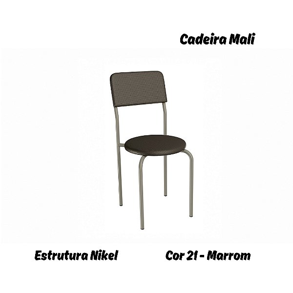 Par de Cadeiras Mali - Ref. 2C136-NK - Estampa: 21 (Marrom) Nikel - Kappesberg