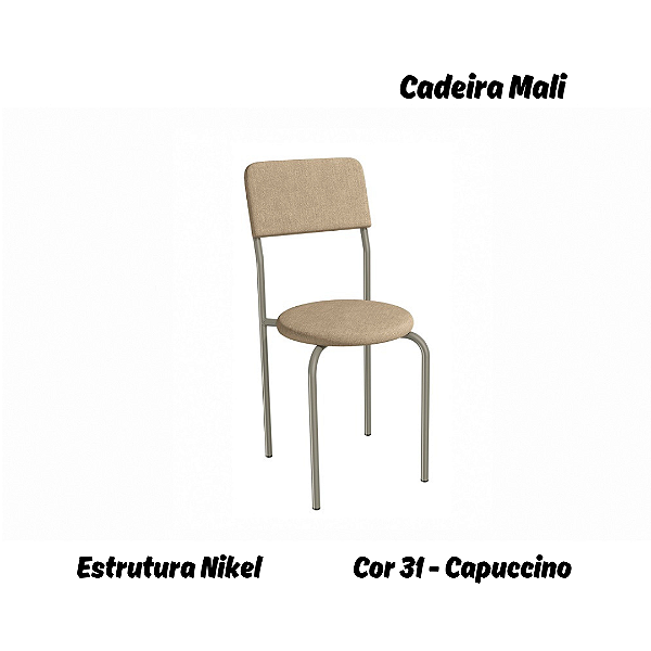 Par de Cadeiras Mali - Ref. 2C136-NK - Estampa: 31 (Capuccino) Nikel - Kappesberg