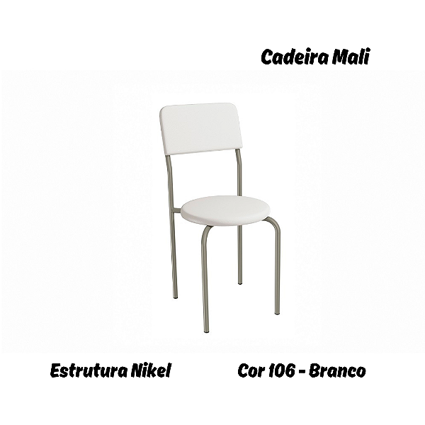 Par de Cadeiras Mali - Ref. 2C136-NK - Estampa: 106 (Branco) Nikel - Kappesberg