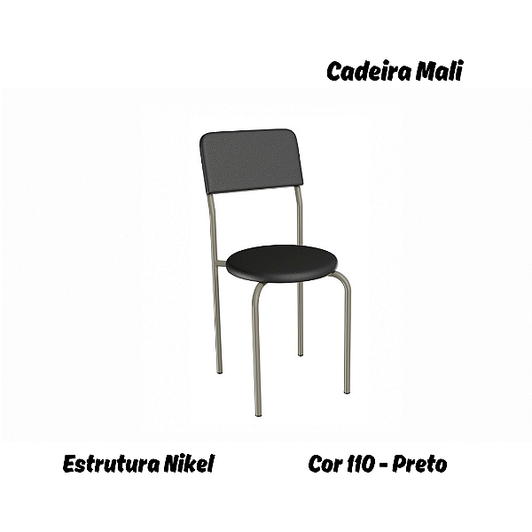 Par de Cadeiras Mali - Ref. 2C136-NK - Estampa: 110 (Preto) Nikel - Kappesberg