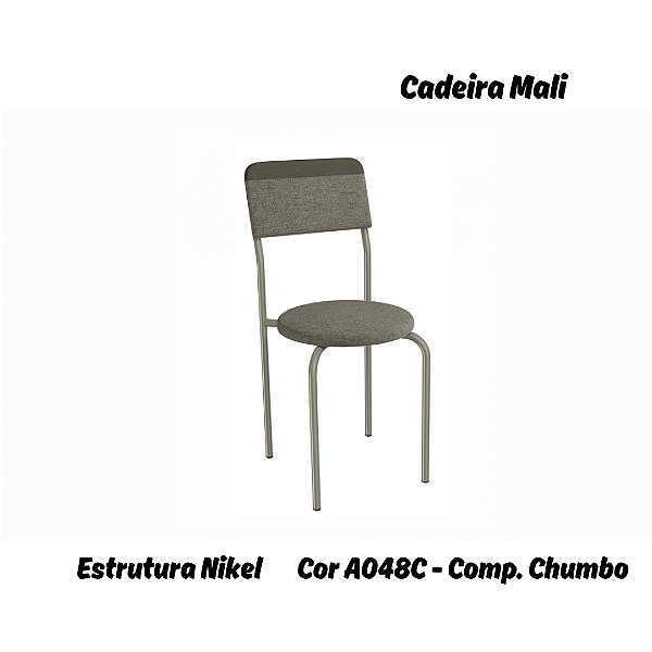 Par de Cadeiras Mali - Ref. 2C136-NK - Estampa: A048C (Compose Chumbo) Nikel - Kappesberg