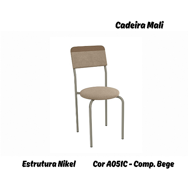 Par de Cadeiras Mali - Ref. 2C136-NK - Estampa: A051C (Compose Bege) Nikel - Kappesberg