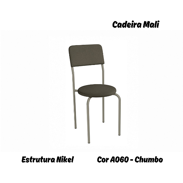 Par de Cadeiras Mali - Ref. 2C136-NK - Estampa: A060 (Chumbo) Nikel - Kappesberg