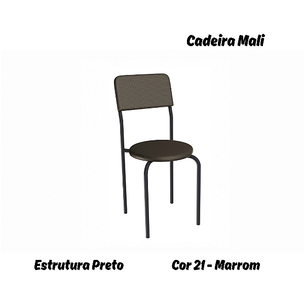 Par de Cadeiras Mali - Ref. 2C136-PR - Estampa: 21 (Marrom) Preto - Kappesberg