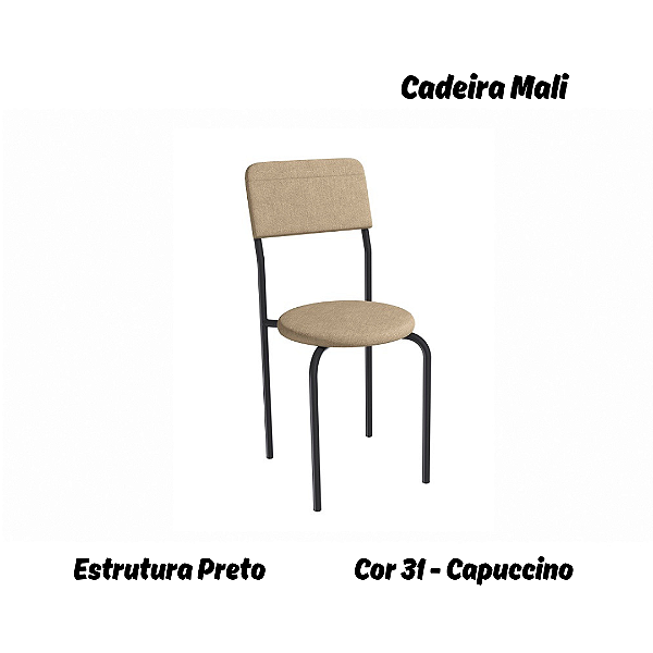 Par de Cadeiras Mali - Ref. 2C136-PR - Estampa: 31 (Capuccino) Preto - Kappesberg