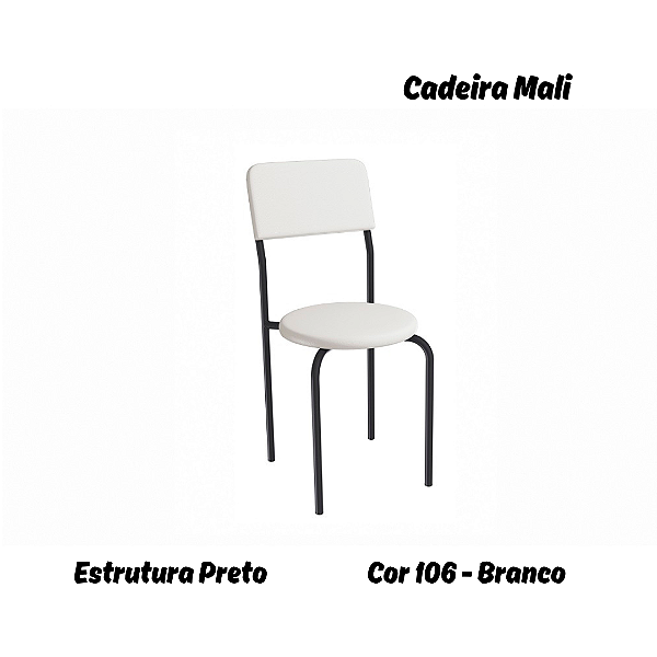 Par de Cadeiras Mali - Ref. 2C136-PR - Estampa: 106 (Branco) Preto - Kappesberg