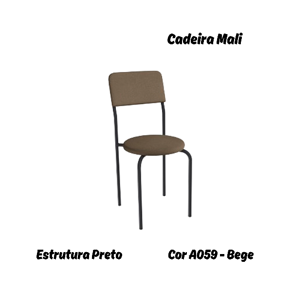 Par de Cadeiras Mali - Ref. 2C136-PR - Estampa: A059 (Bege) Preto - Kappesberg