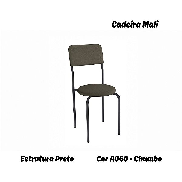 Par de Cadeiras Mali - Ref. 2C136-PR - Estampa: A060 (Chumbo) Preto - Kappesberg