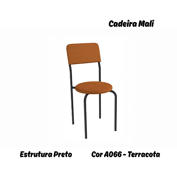 Par de Cadeiras Mali - Ref. 2C136-PR - Estampa: A066 (Terracota) Preto - Kappesberg