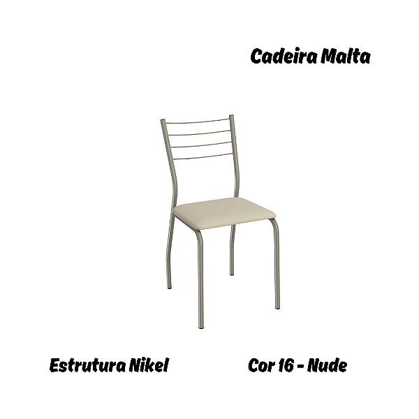Par de Cadeiras Malta - Ref. 2C140-NK - Estampa: 16 (Nude) Nikel - Kappesberg