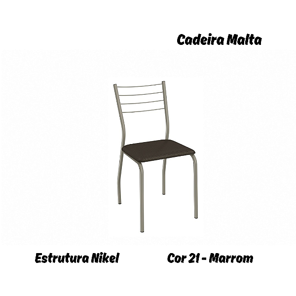 Par de Cadeiras Malta - Ref. 2C140-NK - Estampa: 21 (Marrom) Nikel - Kappesberg