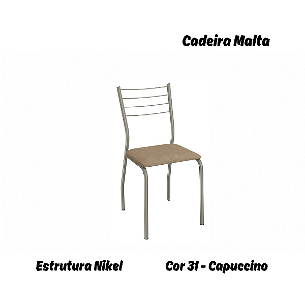 Par de Cadeiras Malta - Ref. 2C140-NK - Estampa: 31 (Capuccino) Nikel - Kappesberg