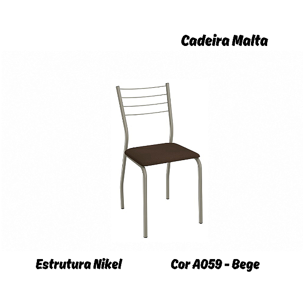 Par de Cadeiras Malta - Ref. 2C140-NK - Estampa: A059 (Bege) Nikel - Kappesberg