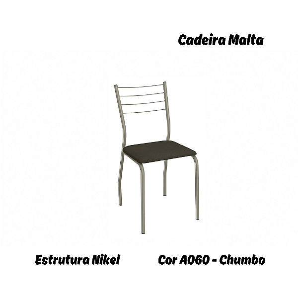 Par de Cadeiras Malta - Ref. 2C140-NK - Estampa: A060 (Chumbo) Nikel - Kappesberg