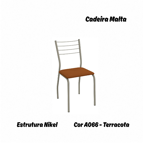 Par de Cadeiras Malta - Ref. 2C140-NK - Estampa: A066 (Terracota) Nikel - Kappesberg