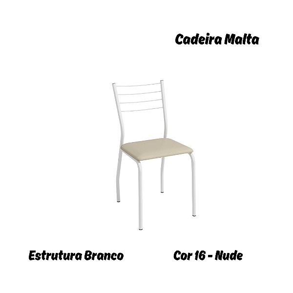 Par de Cadeiras Malta - Ref. 2C140-BR - Estampa: 16 (Nude) Branco - Kappesberg