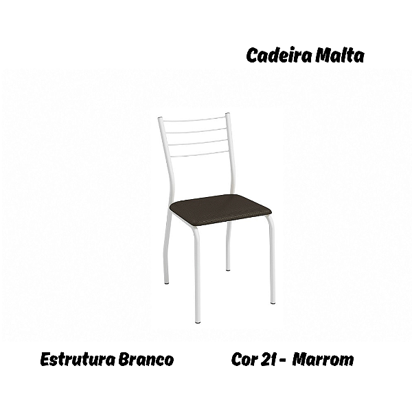 Par de Cadeiras Malta - Ref. 2C140-BR - Estampa: 21 (Marrom) Branco - Kappesberg