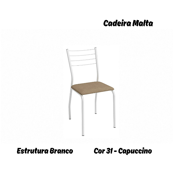 Par de Cadeiras Malta - Ref. 2C140-BR - Estampa: 31 (Capuccino) Branco - Kappesberg