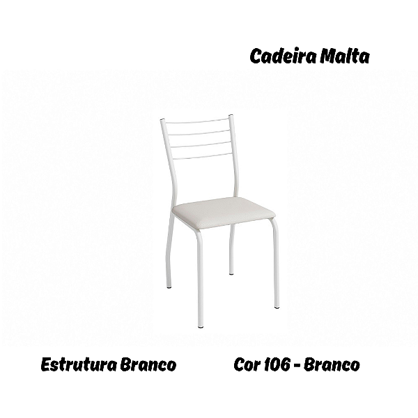 Par de Cadeiras Malta - Ref. 2C140-BR - Estampa: 106 (Branco) Branco - Kappesberg
