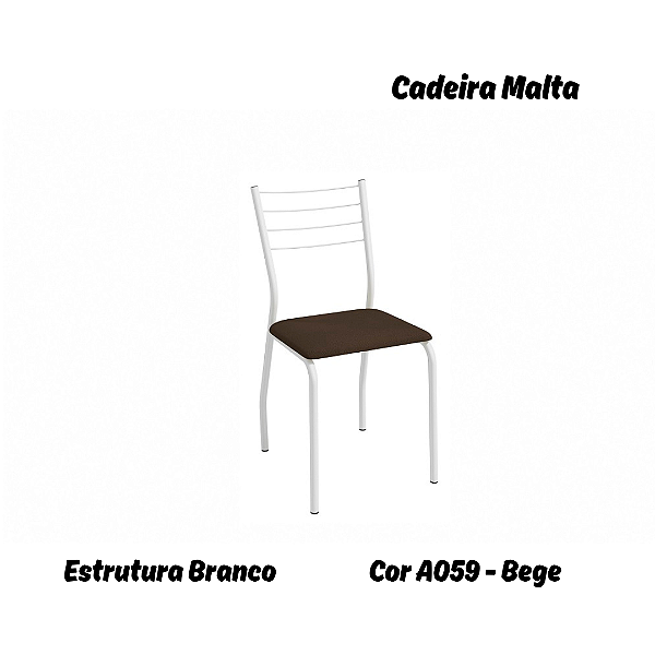 Par de Cadeiras Malta - Ref. 2C140-BR - Estampa: A056 (Bouclé Cinza) Branco - Kappesberg