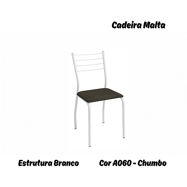 Par de Cadeiras Malta - Ref. 2C140-BR - Estampa: A060 (Chumbo) Branco - Kappesberg