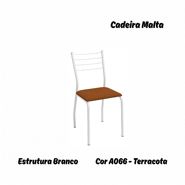 Par de Cadeiras Malta - Ref. 2C140-BR - Estampa: A066 (Terracota) Branco - Kappesberg