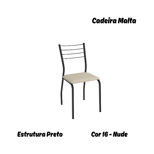 Par de Cadeiras Malta - Ref. 2C140-PR - Estampa: 16 (Nude) Preto - Kappesberg