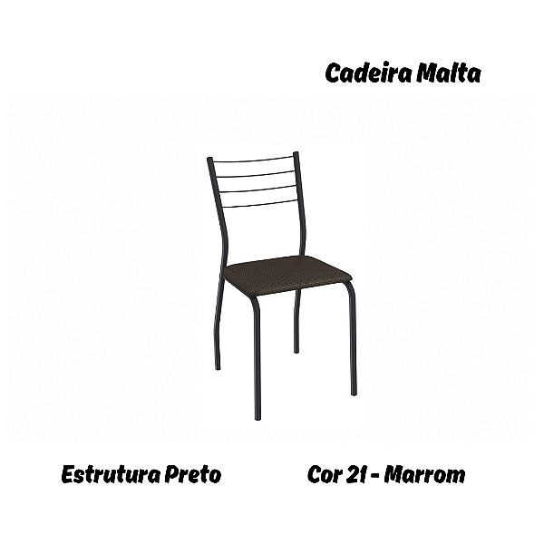 Par de Cadeiras Malta - Ref. 2C140-PR - Estampa: 21 (Marrom) Preto - Kappesberg