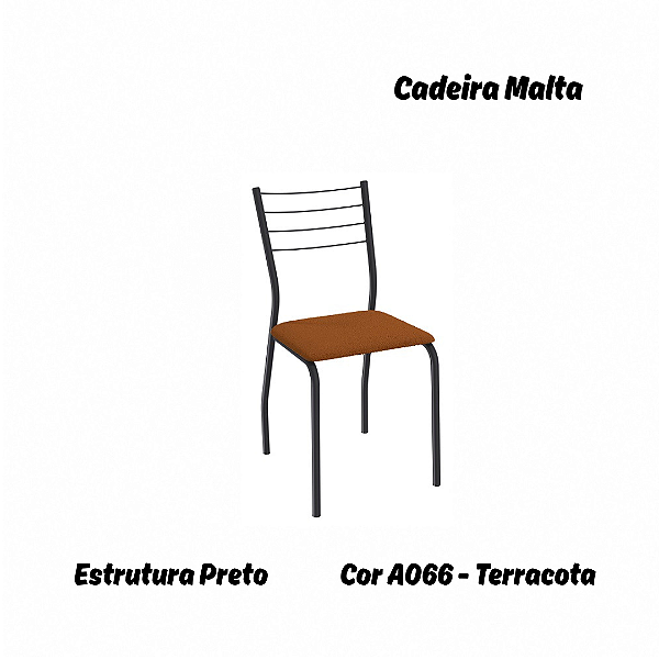 Par de Cadeiras Malta - Ref. 2C140-PR - Estampa: A066 (Terracota) Preto - Kappesberg