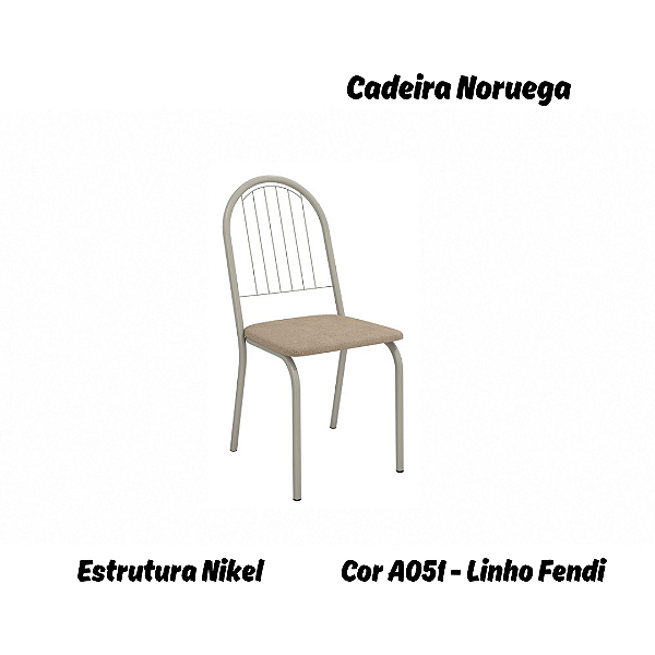 Par de Cadeiras Noruega - Ref. 2C077-NK - Estampa: A051 (Linho Fendi) Nikel - Kappesberg