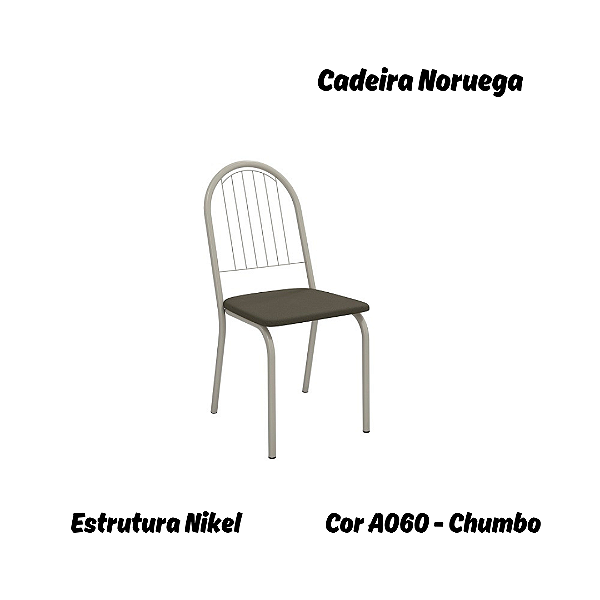 Par de Cadeiras Noruega - Ref. 2C077-NK - Estampa: A060 (Chumbo) Nikel - Kappesberg