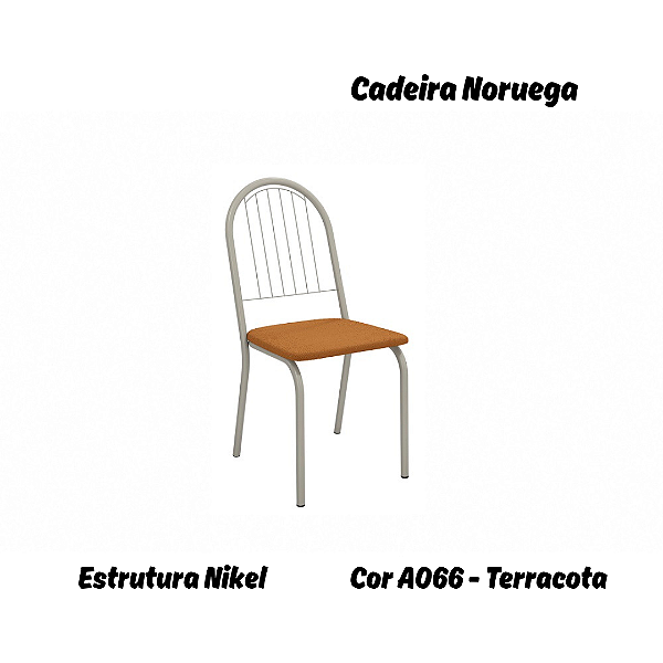 Par de Cadeiras Noruega - Ref. 2C077-NK - Estampa: A066 (Terracota) Nikel - Kappesberg