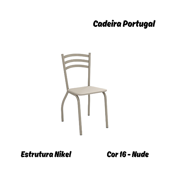 Par de Cadeiras Portugal - Ref. 2C007-NK - Estampa: 16 (Nude) Nikel - Kappesberg