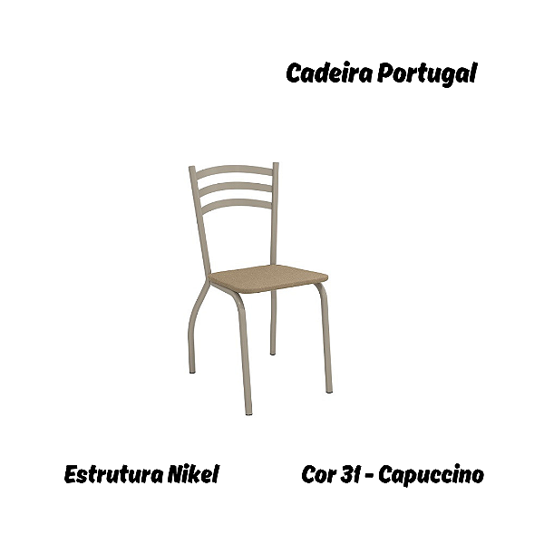 Par de Cadeiras Portugal - Ref. 2C007-NK - Estampa: 31 (Capuccino) Nikel - Kappesberg