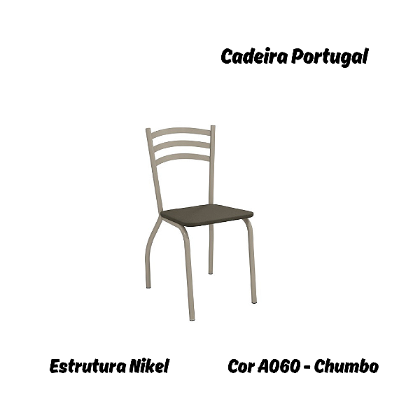 Par de Cadeiras Portugal - Ref. 2C007-NK - Estampa: A060 (Chumbo) Nikel - Kappesberg