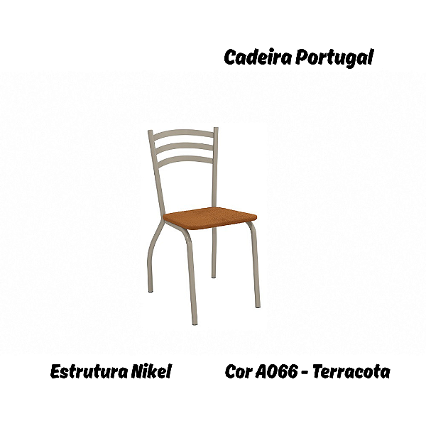 Par de Cadeiras Portugal - Ref. 2C007-NK - Estampa: A066 (Terracota) Nikel - Kappesberg