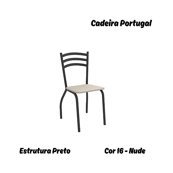 Par de Cadeiras Portugal - Ref. 2C007-PR - Estampa: 16 (Nude) Preto - Kappesberg