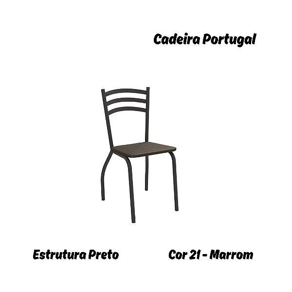 Par de Cadeiras Portugal - Ref. 2C007-PR - Estampa: 21 (Marrom) Preto - Kappesberg