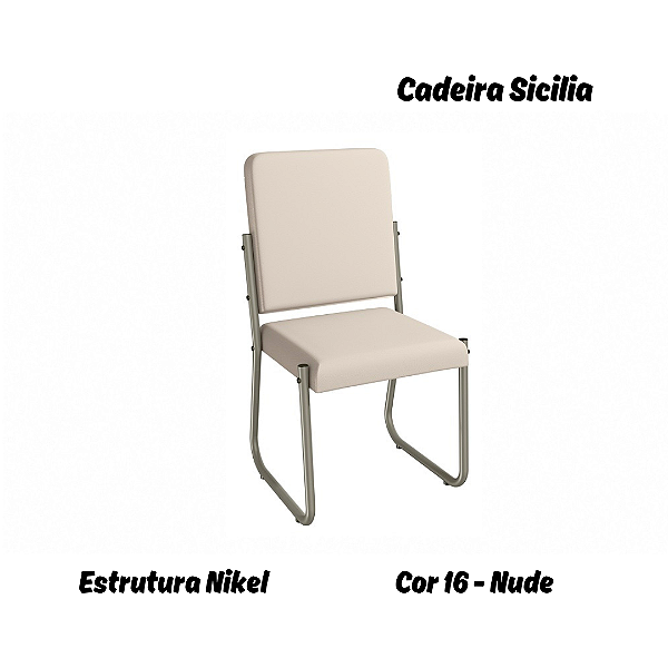 Par de Cadeiras Sicilia - Ref. 2C139-NK - Estampa: 16 (Nude) Nikel - Kappesberg
