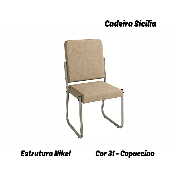 Par de Cadeiras Sicilia - Ref. 2C139-NK - Estampa: 31 (Capuccino) Nikel - Kappesberg
