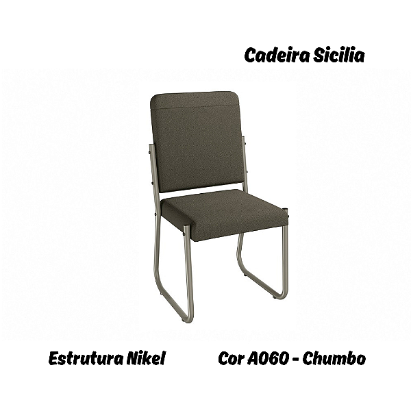 Par de Cadeiras Sicilia - Ref. 2C139-NK - Estampa: A060 (Chumbo) Nikel - Kappesberg