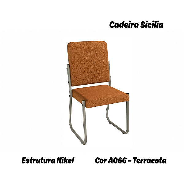 Par de Cadeiras Sicilia - Ref. 2C139-NK - Estampa: A066 (Terracota) Nikel - Kappesberg