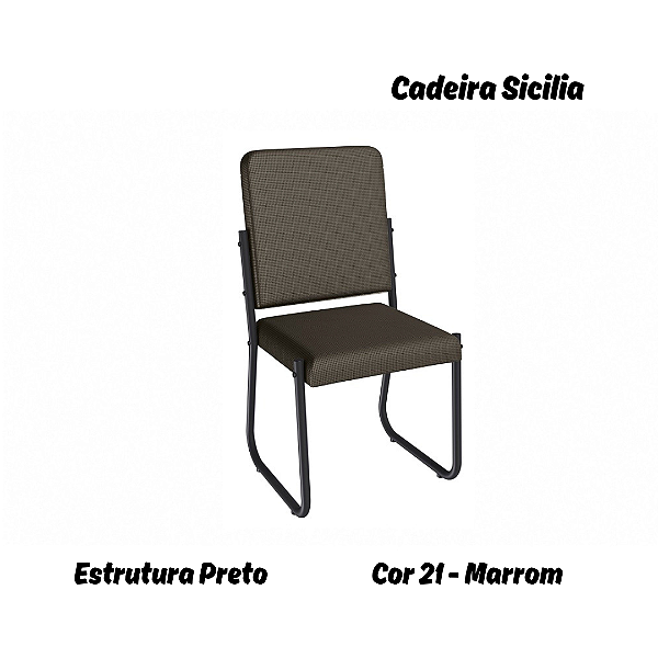Par de Cadeiras Sicilia - Ref. 2C139-PR - Estampa: 21 (Marrom) Preto - Kappesberg