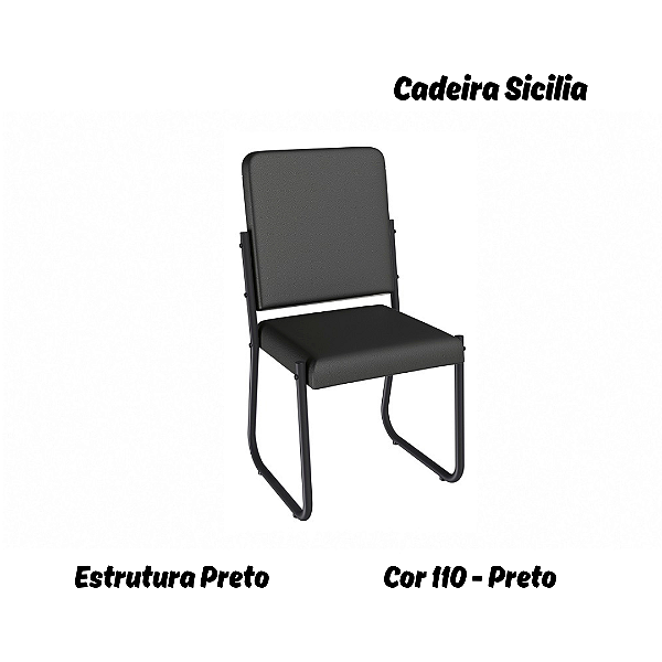 Par de Cadeiras Sicilia - Ref. 2C139-PR - Estampa: 110 (Preto) Preto - Kappesberg