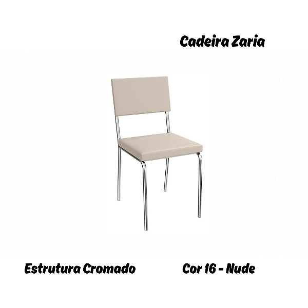 Par de Cadeiras Zaria - Ref. 2C128-CR - Estampa: 16 (Nude) Cromado - Kappesberg