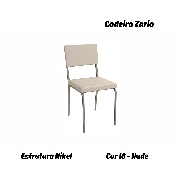 Par de Cadeiras Zaria - Ref. 2C128-NK - Estampa: 16 (Nude) Nikel - Kappesberg