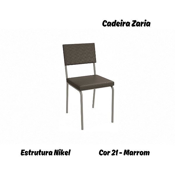 Par de Cadeiras Zaria - Ref. 2C128-NK - Estampa: 21 (Marrom) Nikel - Kappesberg
