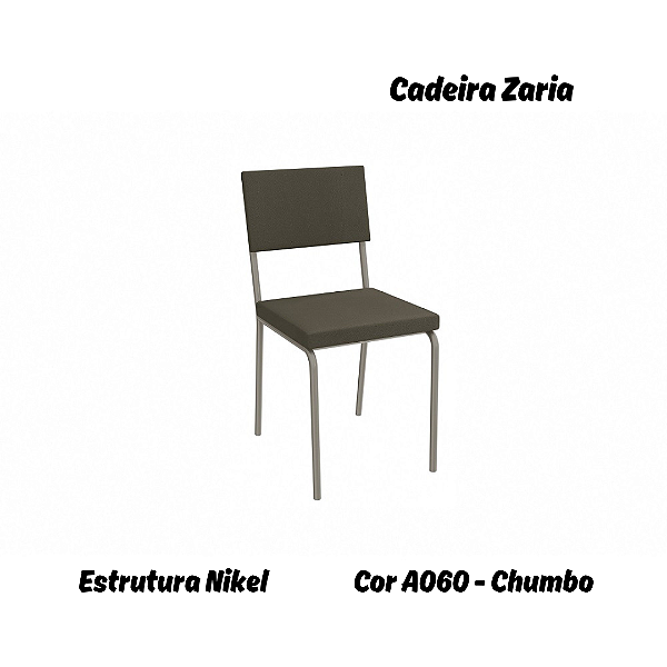 Par de Cadeiras Zaria - Ref. 2C128-NK - Estampa: A060 (Chumbo) Nikel - Kappesberg