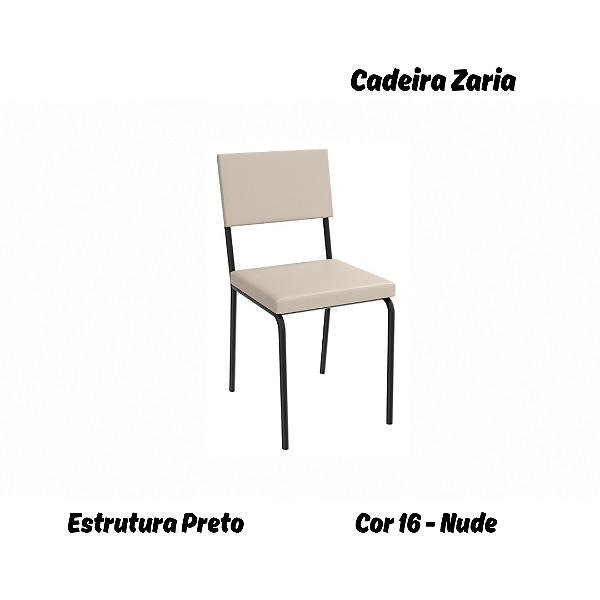 Par de Cadeiras Zaria - Ref. 2C128-Pr - Estampa: 16 (Nude) Preto - Kappesberg