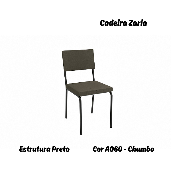 Par de Cadeiras Zaria - Ref. 2C128-PR - Estampa: A060 (Chumbo) Preto - Kappesberg